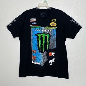 FUNHAVER Men’s Black Cotton T Shirt with Front and Back Printed Size XL